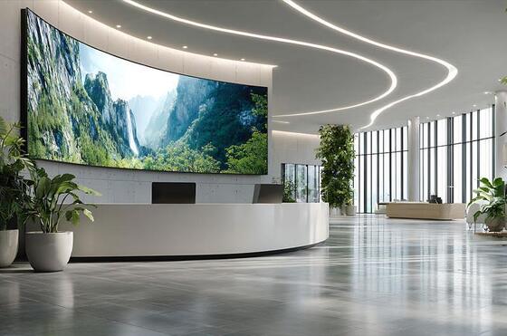 نمایشگرهای LED خمیده ISO14001 P2mm SMD1515 LED Video Wall Studio