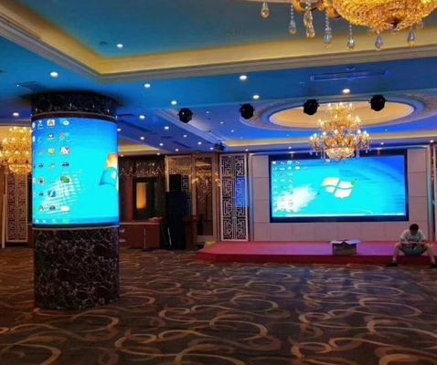 کابینت نمایشگر LED نرم P1.86، 2800 تا 3840 هرتز، ماژول انعطاف‌پذیر