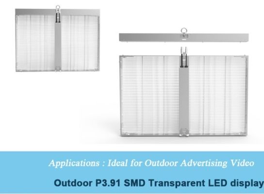 صفحه نمایش LED شیشه ای شفاف سری هولوگرافیک P3.91mm نرخ نوسازی 3840 هرتز