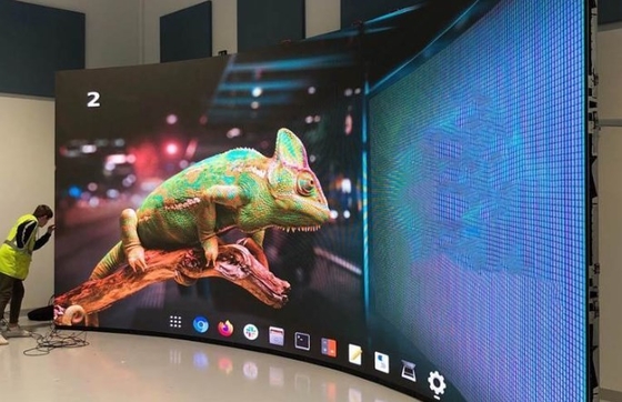 P3.91 صفحه نمایش LED فضای باز داخلی صفحه نمایش LED منحنی پس زمینه